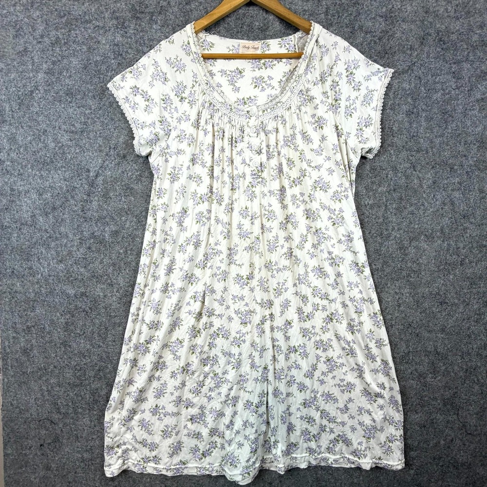 Vintage‎ Body Touch Chemise Nightgown Womens 1X Multicolor Floral Sleepwear Soft